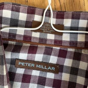 Peter millar Men's Checkered Shirt - Black, White, and Red